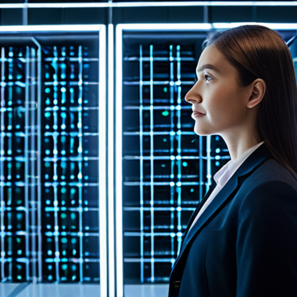 A professional female AI researcher, in a modest business suit, stands in a brightly lit, futuristic data center. She is thoughtfully observing a large, transparent holographic display that visualizes intricate neural network pathways, representing a Transformer model's 'attention mechanism' highlighting connections between abstract language nodes. The scene emphasizes advanced data processing and artificial intelligence concepts. The background features glowing server racks and clean architectural lines. This is a high-resolution, professional studio shot with dynamic lighting and sharp focus. fully clothed, appropriate attire, safe for work, perfect anatomy, correct proportions, natural pose, well-formed hands, proper finger count, natural body proportions, appropriate content, professional, family-friendly.